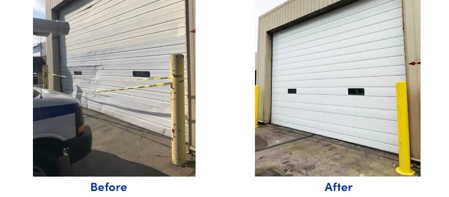 commercial overhead door before and after